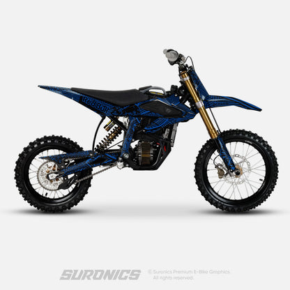 RACE ART BLACK BLUE Surron Hyper Bee Graphics kit