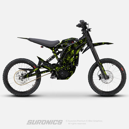 SPLATTER BLACK GREEN Eride Pro SS SR Graphics kit