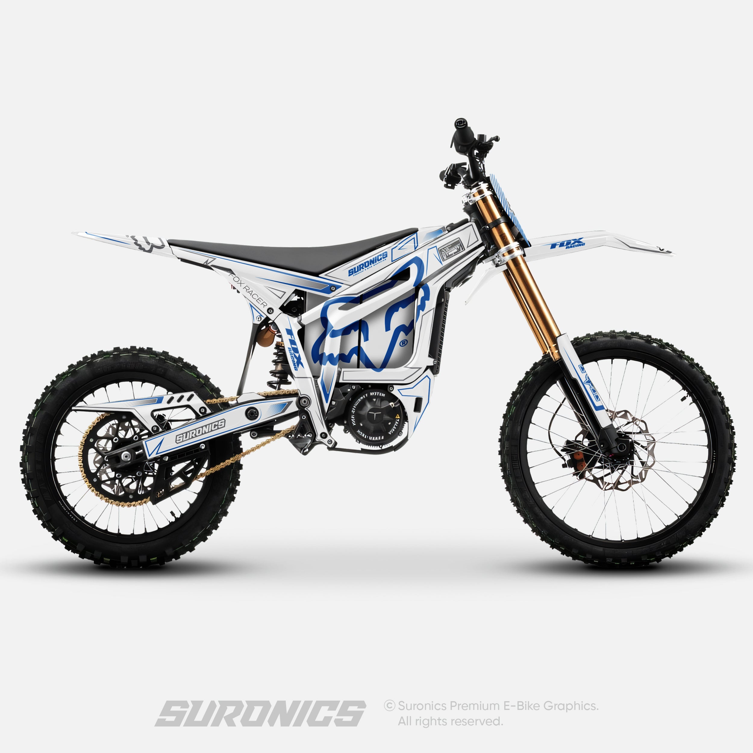 FOX RACER WHITE BLUE Talaria Komodo Graphics kit