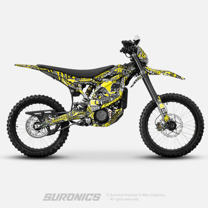 STICKY BLACK YELLOW Surron Ultra Bee Graphics kit