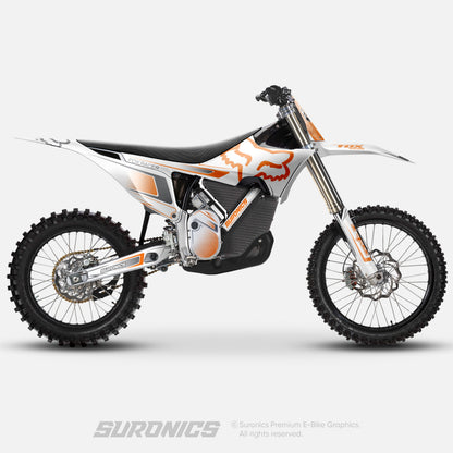 FOX RACER WHITE ORANGE Stark Varg Graphics kit