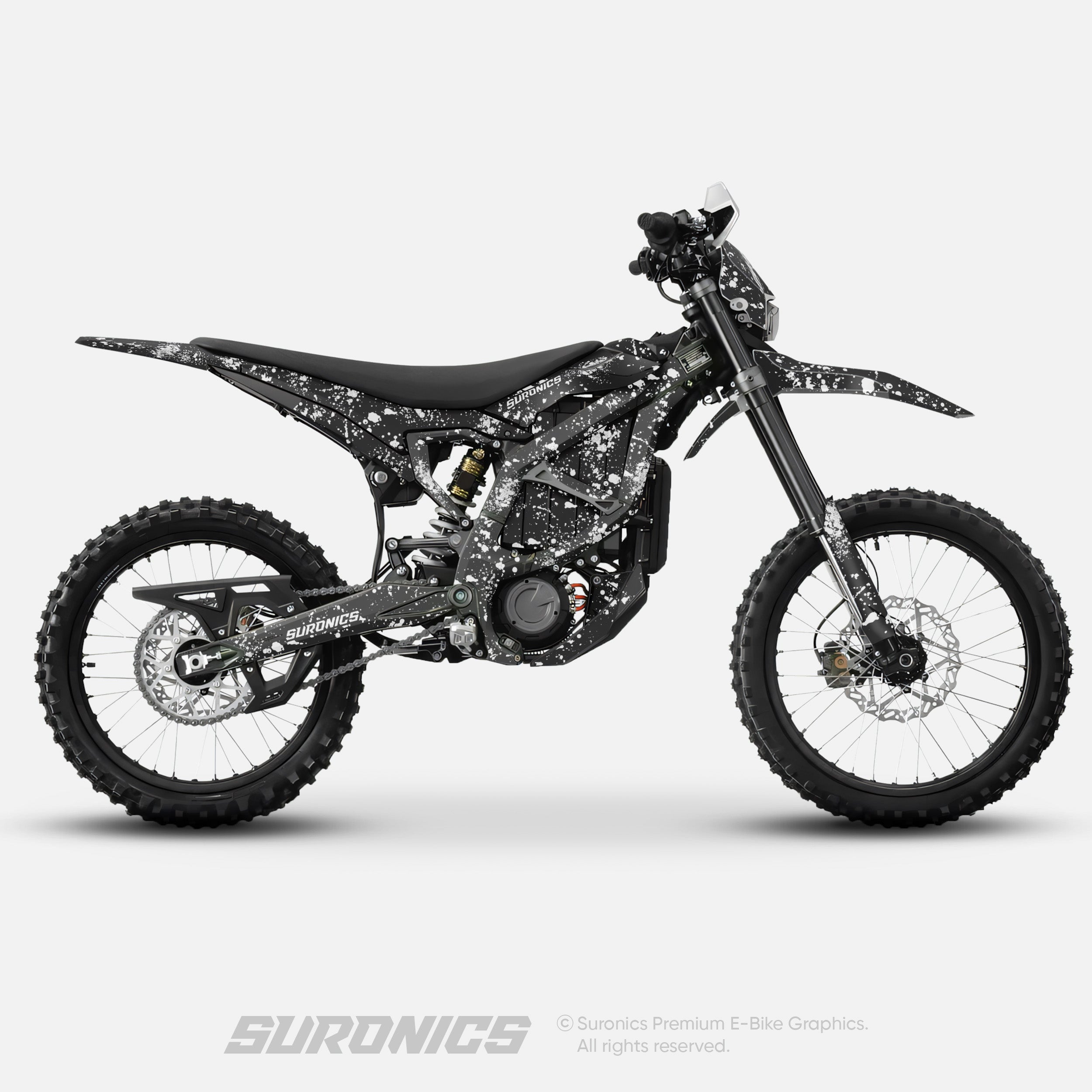 SPLATTER BLACK WHITE Surron Ultra Bee Graphics kit