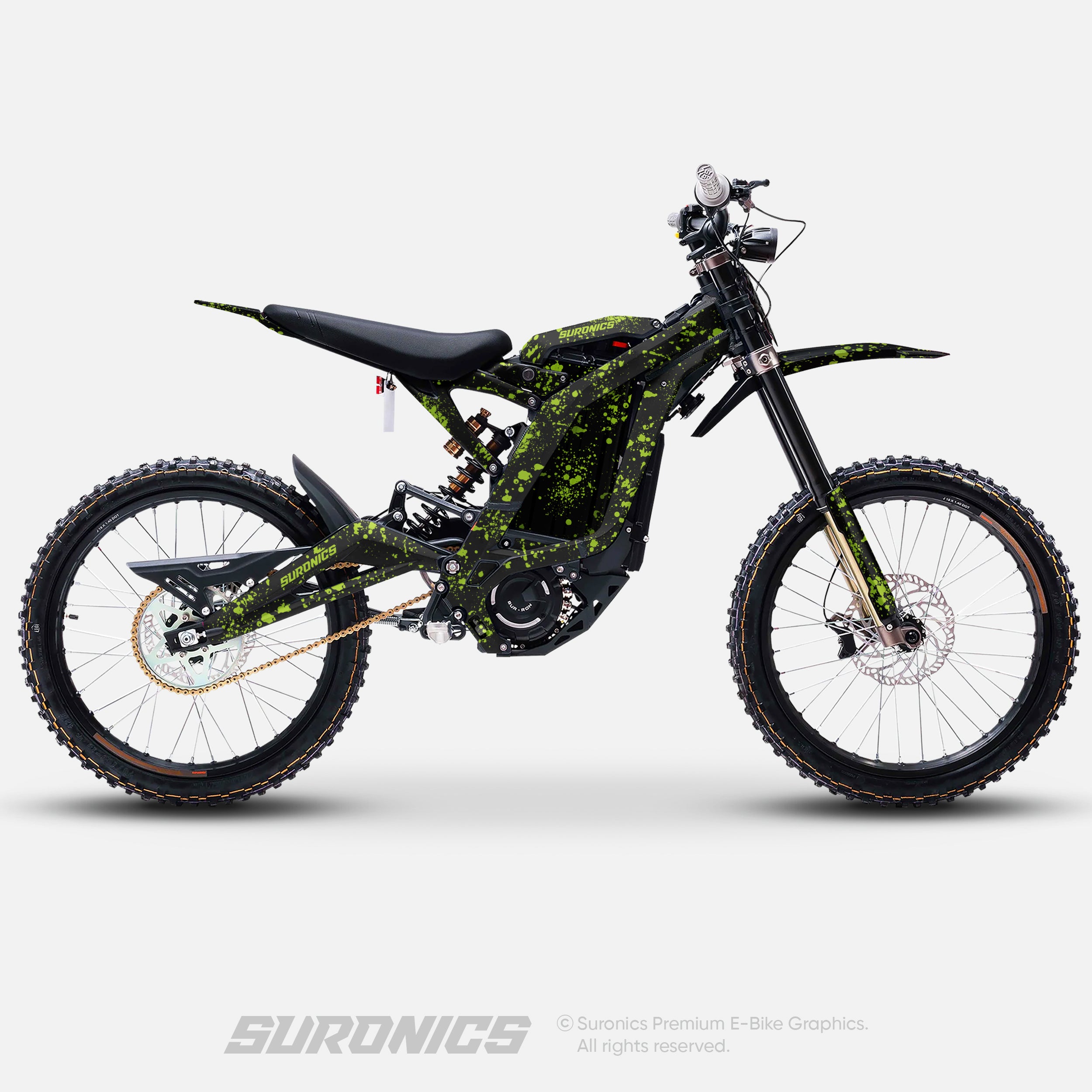 SPLATTER BLACK GREEN Surron Light Bee Graphics kit