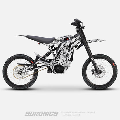 SPLATTER WHITE BLACK Eride Pro SS SR Graphics kit
