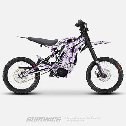 SPLATTER WHITE PURPLE Eride Pro SS SR Graphics kit