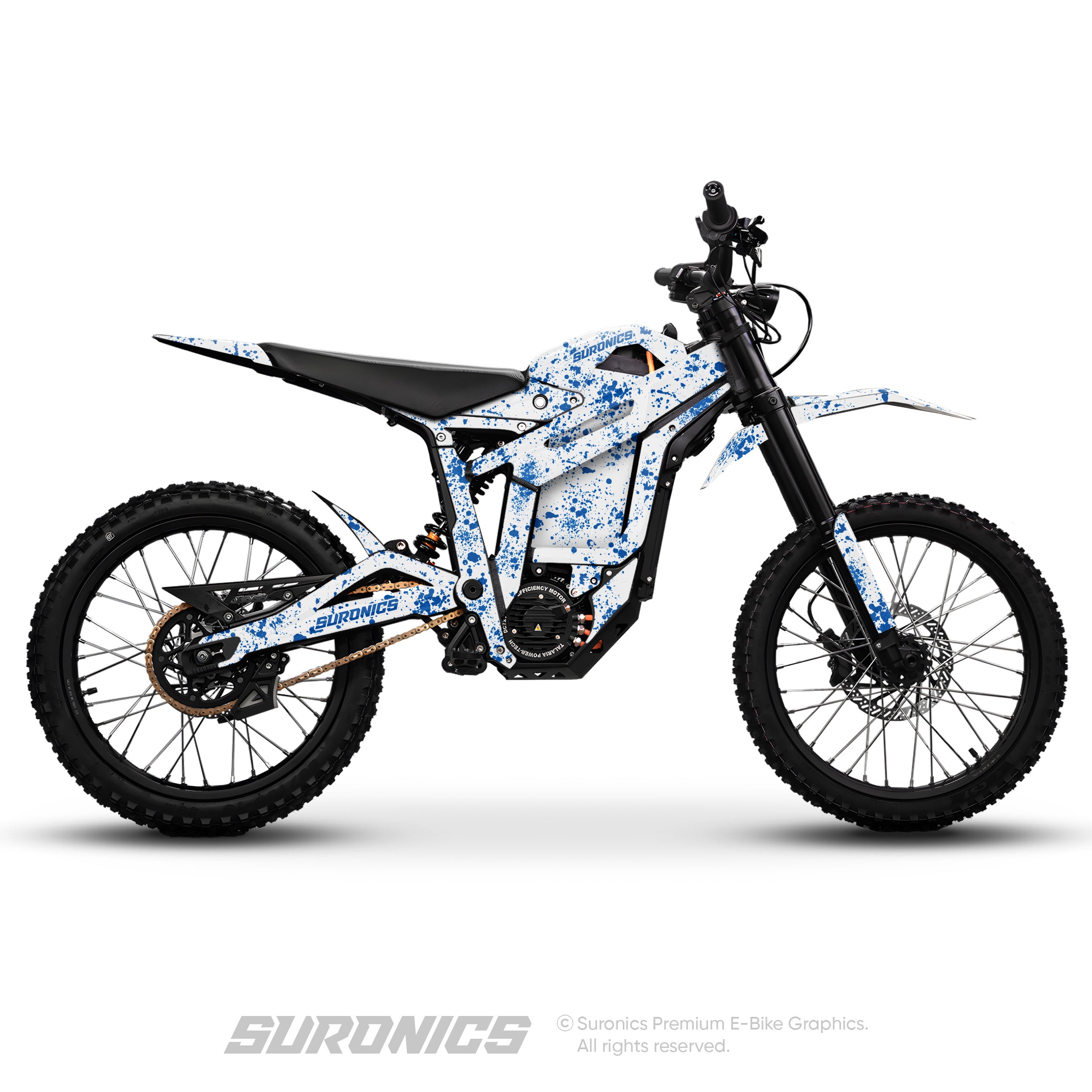 SPLATTER WHITE BLUE Talaria Sting MX5 PRO Graphics kit