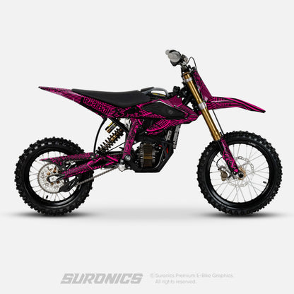 RACE ART BLACK MAGENTA Surron Hyper Bee Graphics kit