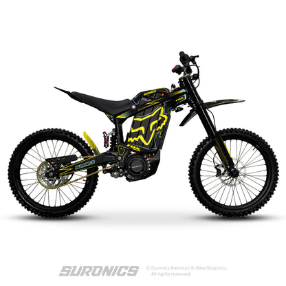 FOX RACER BLACK YELLOW Rerode R1 Graphics kit