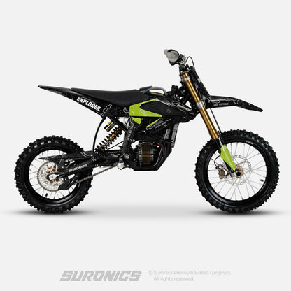 EXPLORER BLACK GREEN Surron Hyper Bee Graphics kit