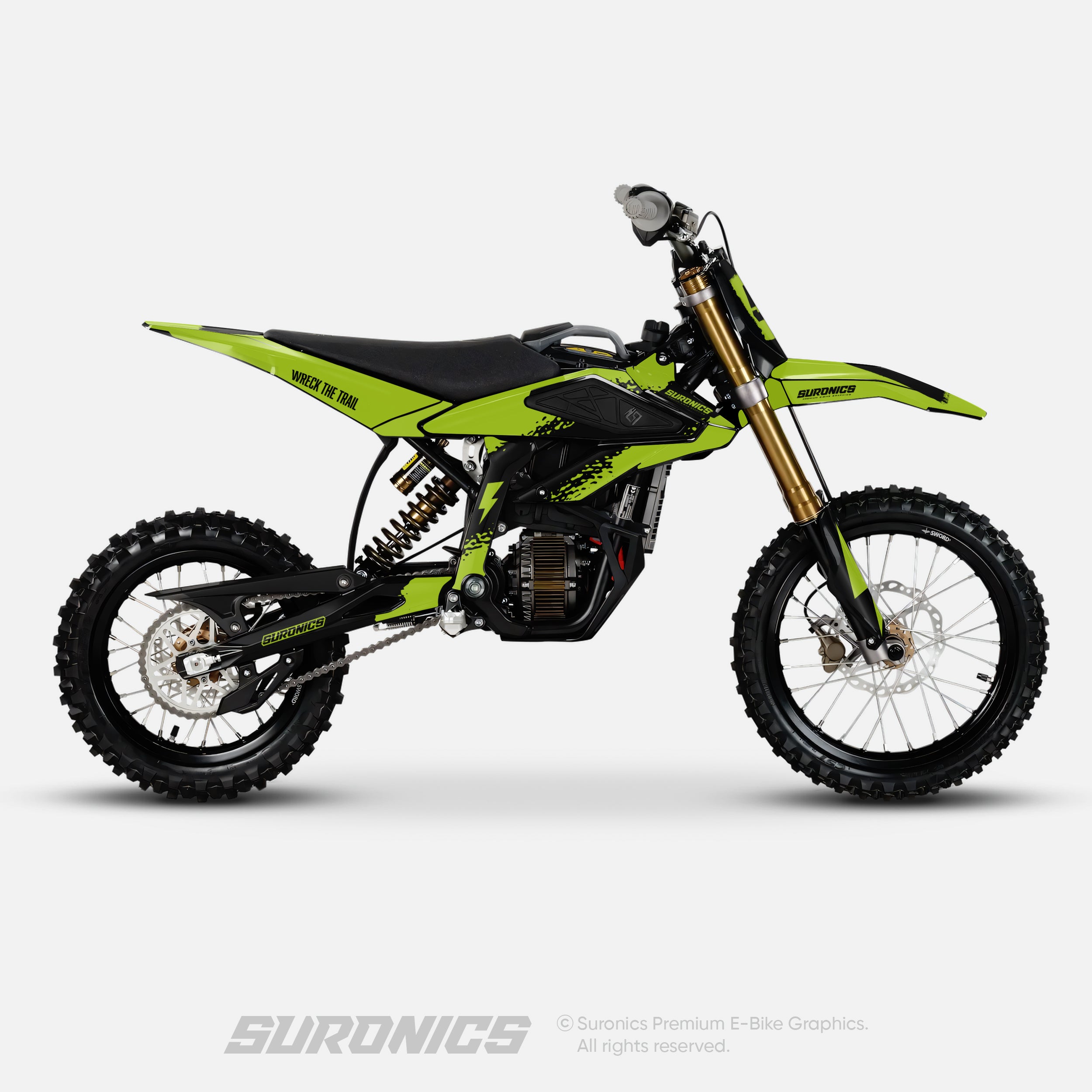 HALF GREEN BLACK Surron Hyper Bee Graphics kit