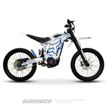 FOX RACER WHITE BLUE Rerode R1 Graphics kit