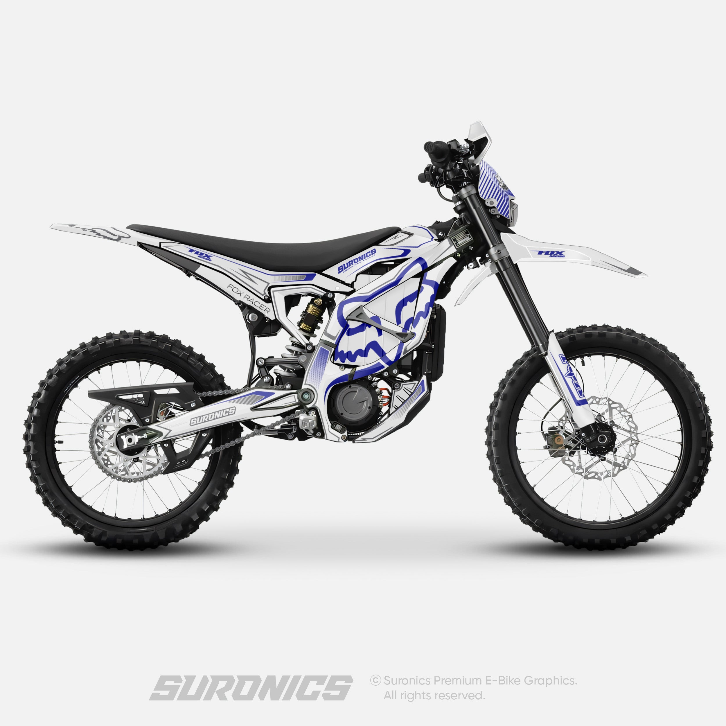 FOX RACER WHITE BLAUER Surron Ultra Bee Graphics kit