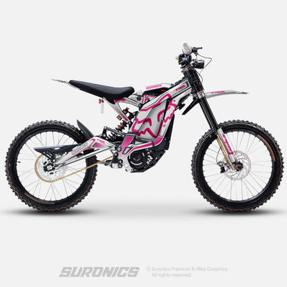 FOX RACER WHITE MAGENTA Surron Light Bee Graphics kit