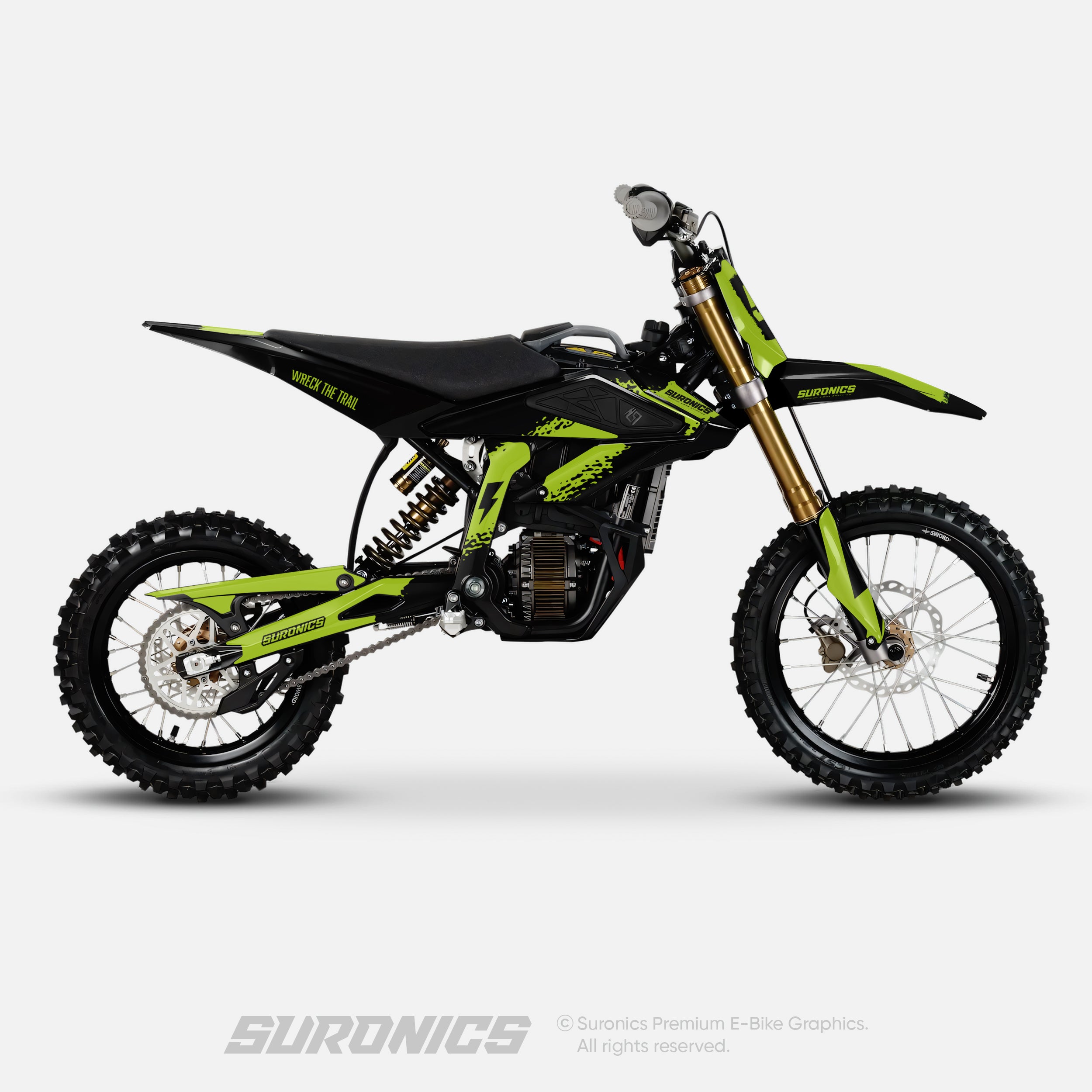 HALF BLACK GREEN Surron Hyper Bee Graphics kit