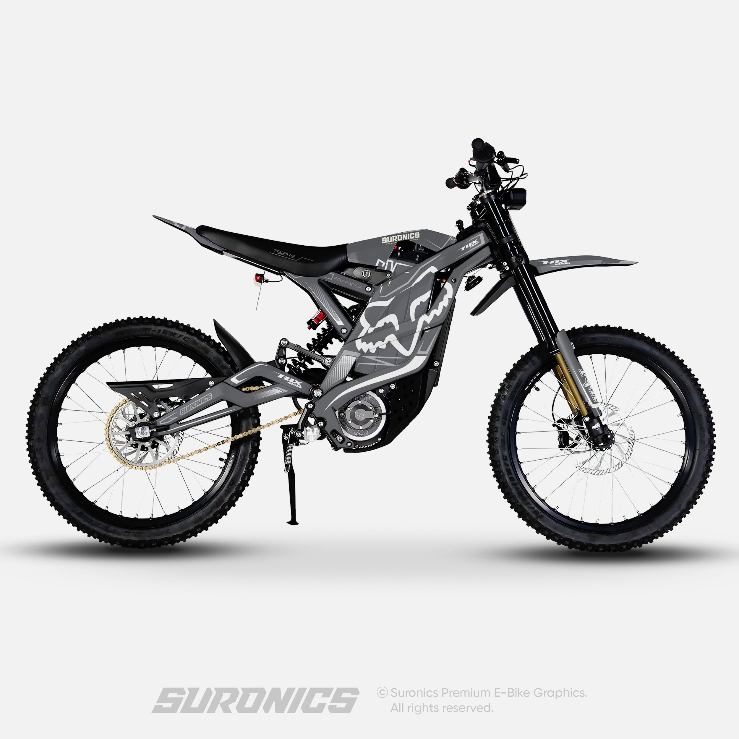 FOX RACER GREY WHITE 79Bike Falcon PRO / GT / M Graphics kit