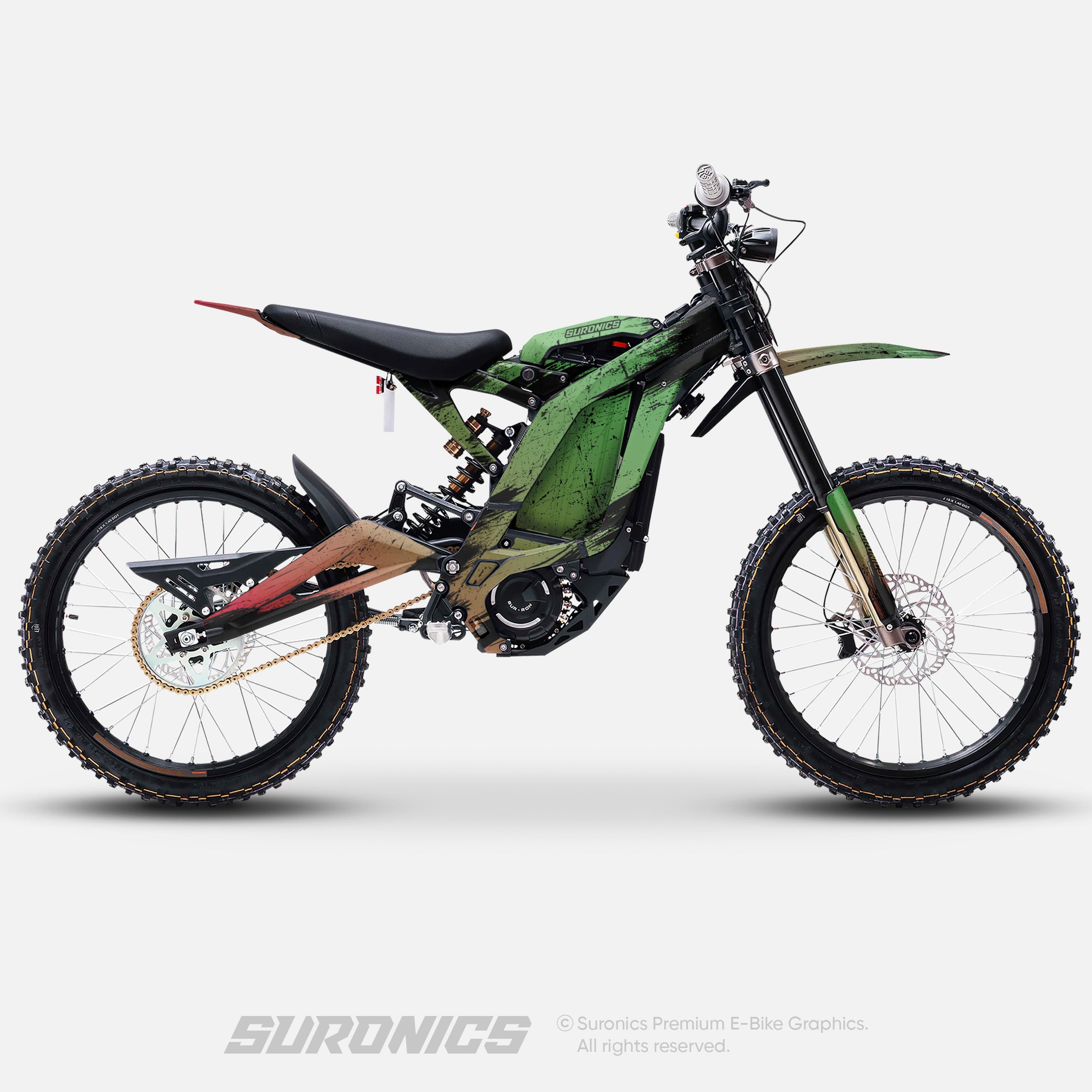 FADE RED GREEN Surron Light Bee Graphics kit