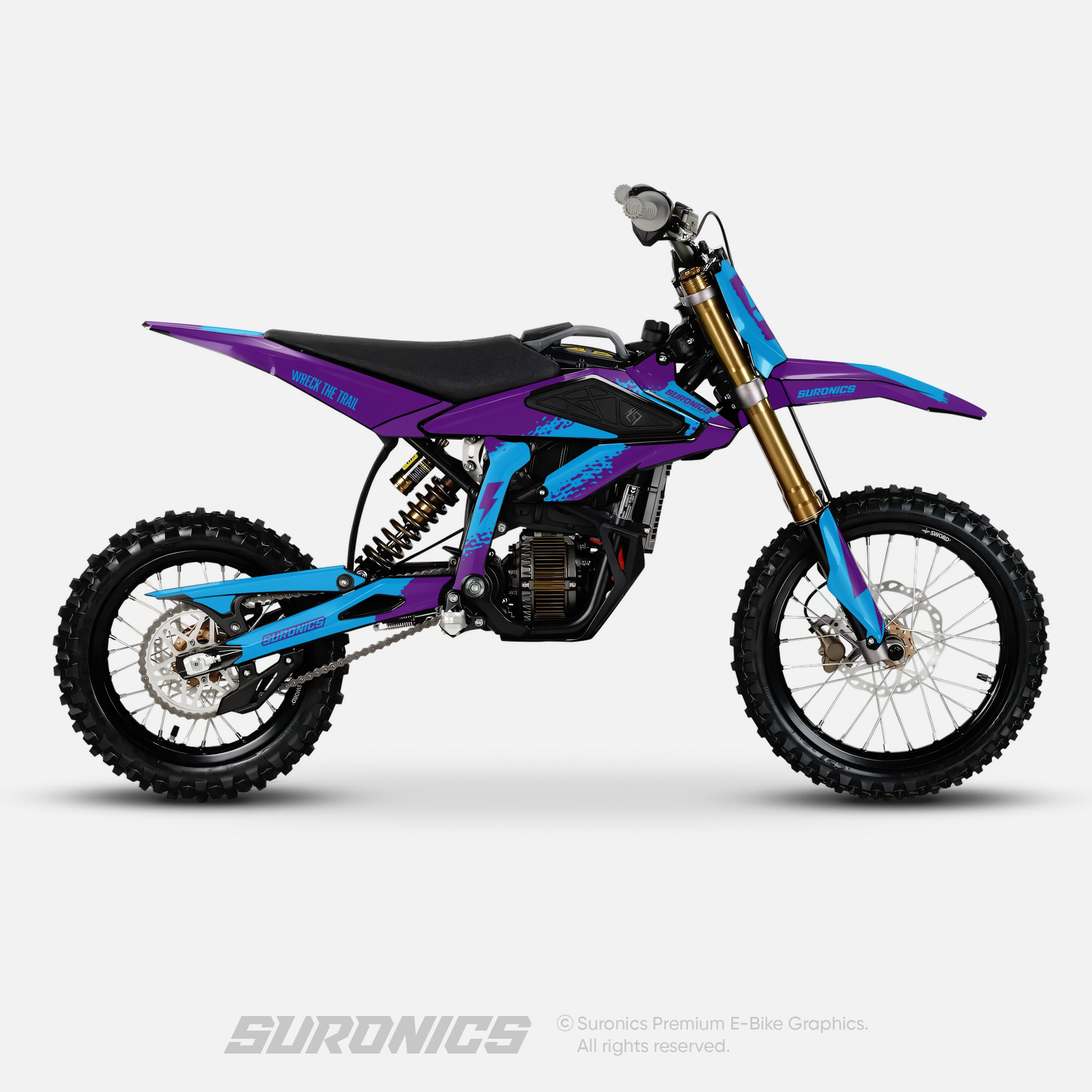 HALF PURPLE CYAN Surron Hyper Bee Graphics kit