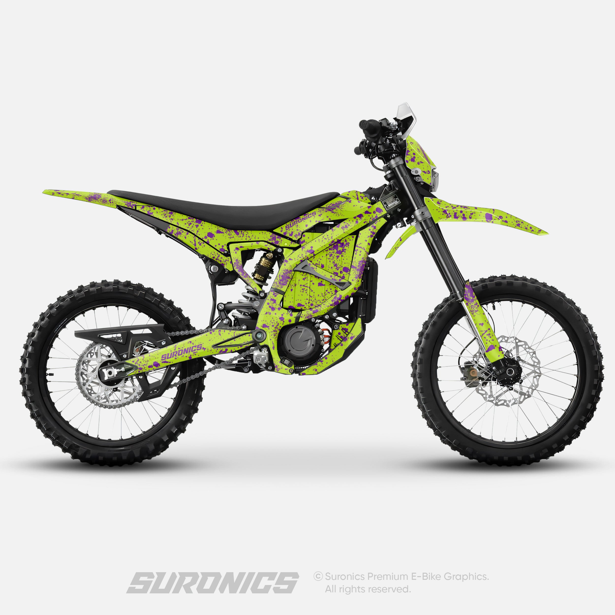 SPLATTER GREEN PURPLE Surron Ultra Bee Graphics kit