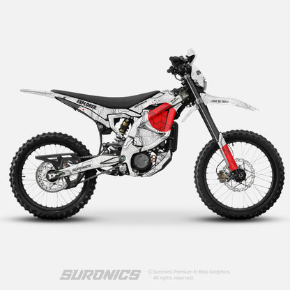 EXPLORER WHITE RED Surron Ultra Bee Graphics kit