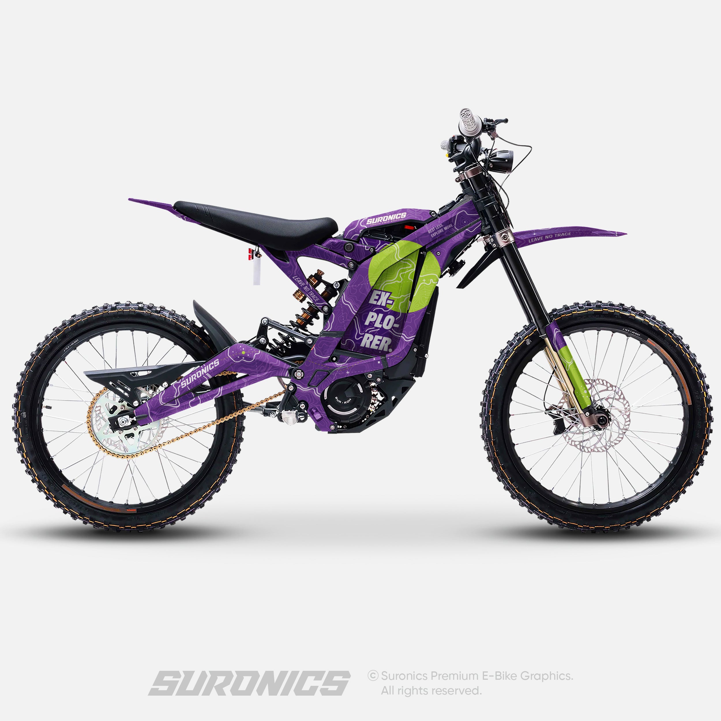 EXPLORER PURPLE GREEN Surron Light Bee Graphics kit