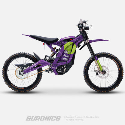 EXPLORER PURPLE GREEN Surron Light Bee Graphics kit
