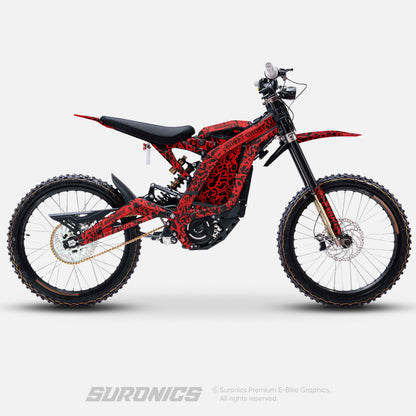 STREET GHOST BLACK RED Surron Light Bee Graphics kit