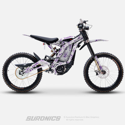 SPLATTER WHITE PURPLE Surron Light Bee Graphics kit