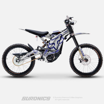 FOX RACER WHITE BLAUER Surron Light Bee Graphics kit
