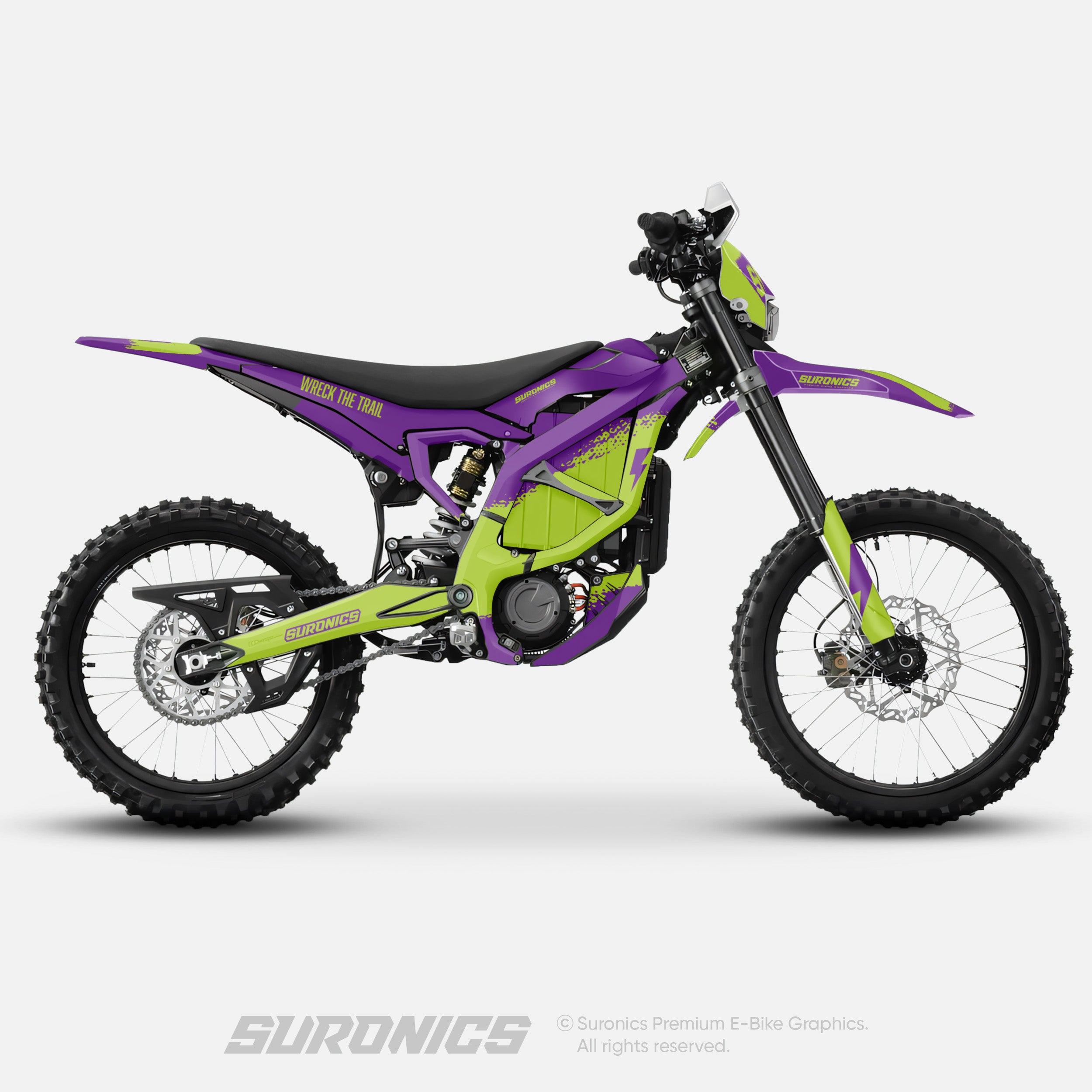 HALF PURPLE GREEN Surron Ultra Bee Graphics kit