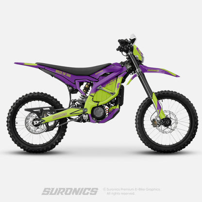 HALF PURPLE GREEN Surron Ultra Bee Graphics kit