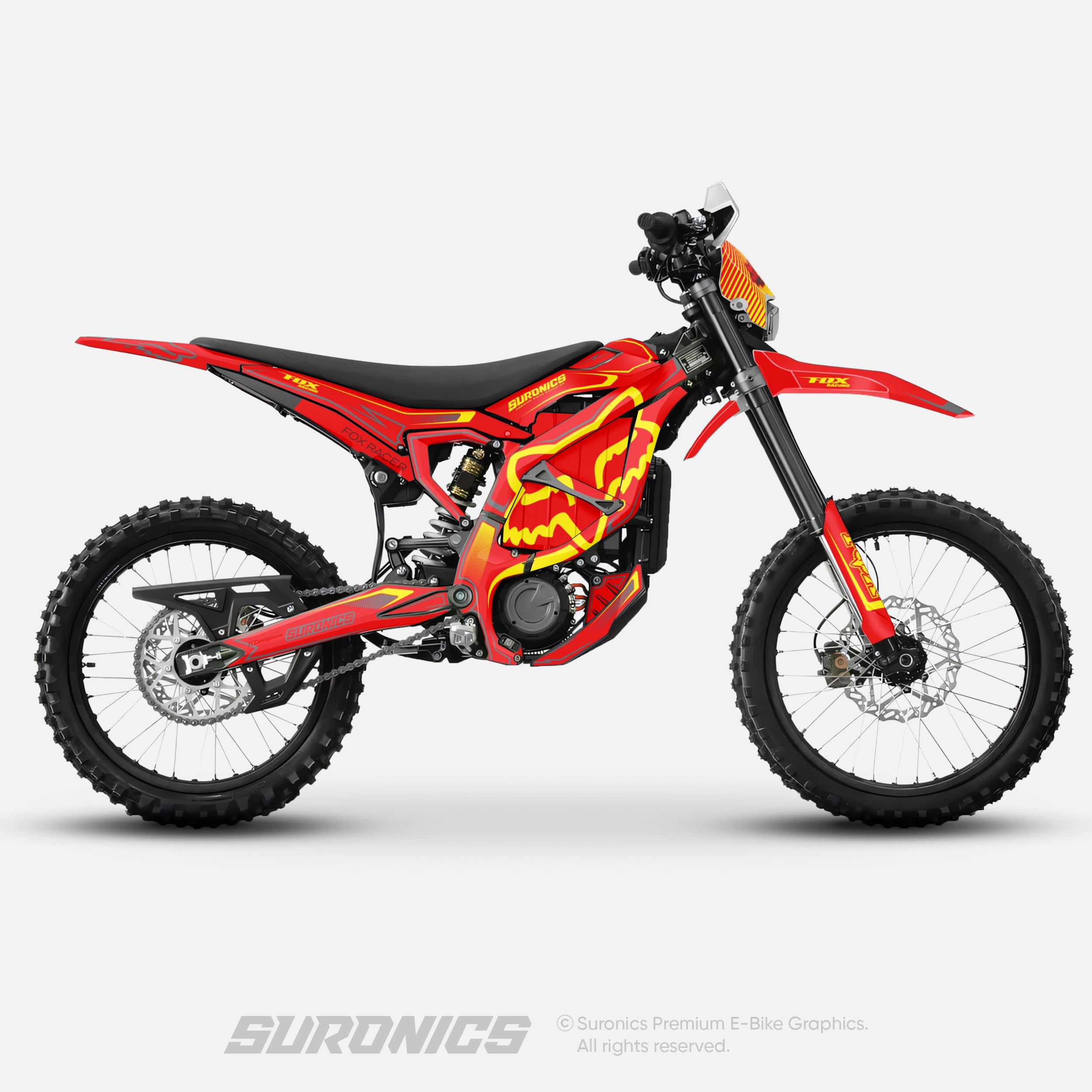 FOX RACER RED YELLOW Surron Ultra Bee Graphics kit