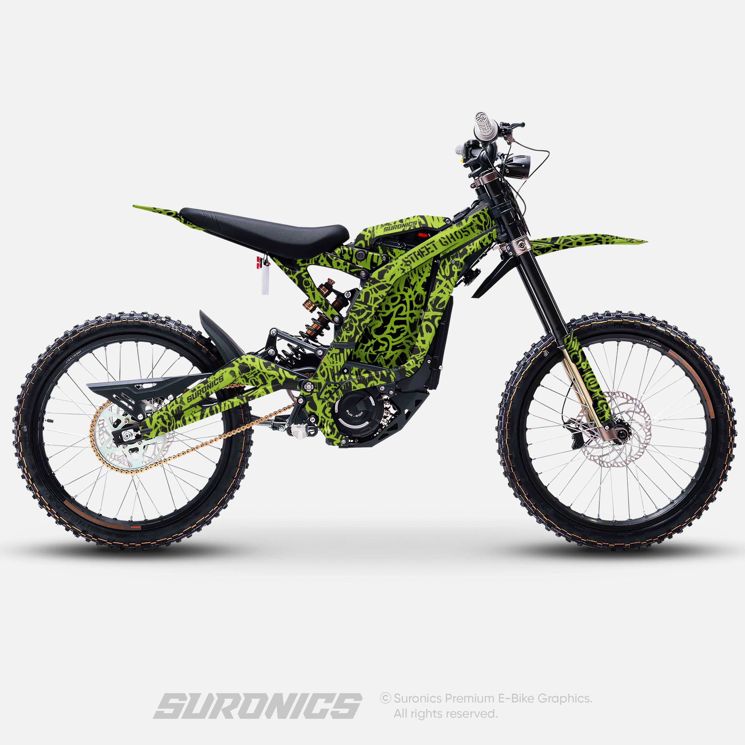 STREET GHOST BLACK GREEN Surron Light Bee Graphics kit