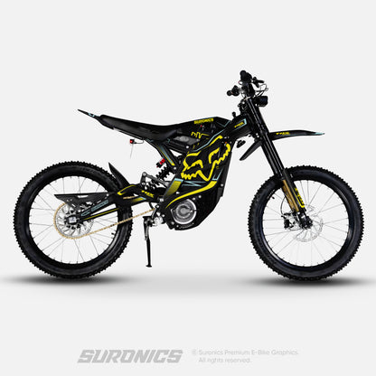 FOX RACER BLACK YELLOW Ventus One Graphics kit