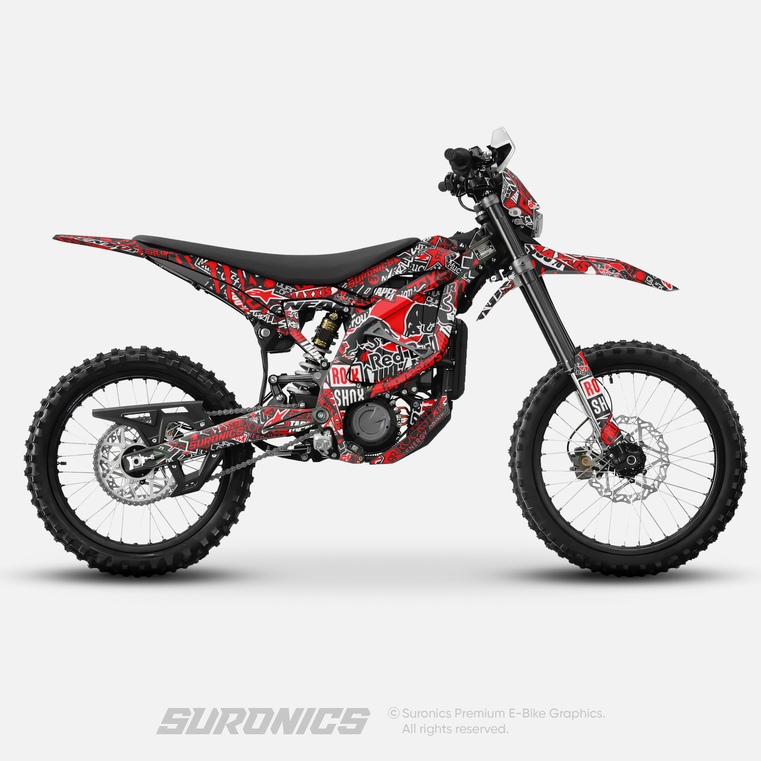 STICKY BLACK RED Surron Ultra Bee Graphics kit