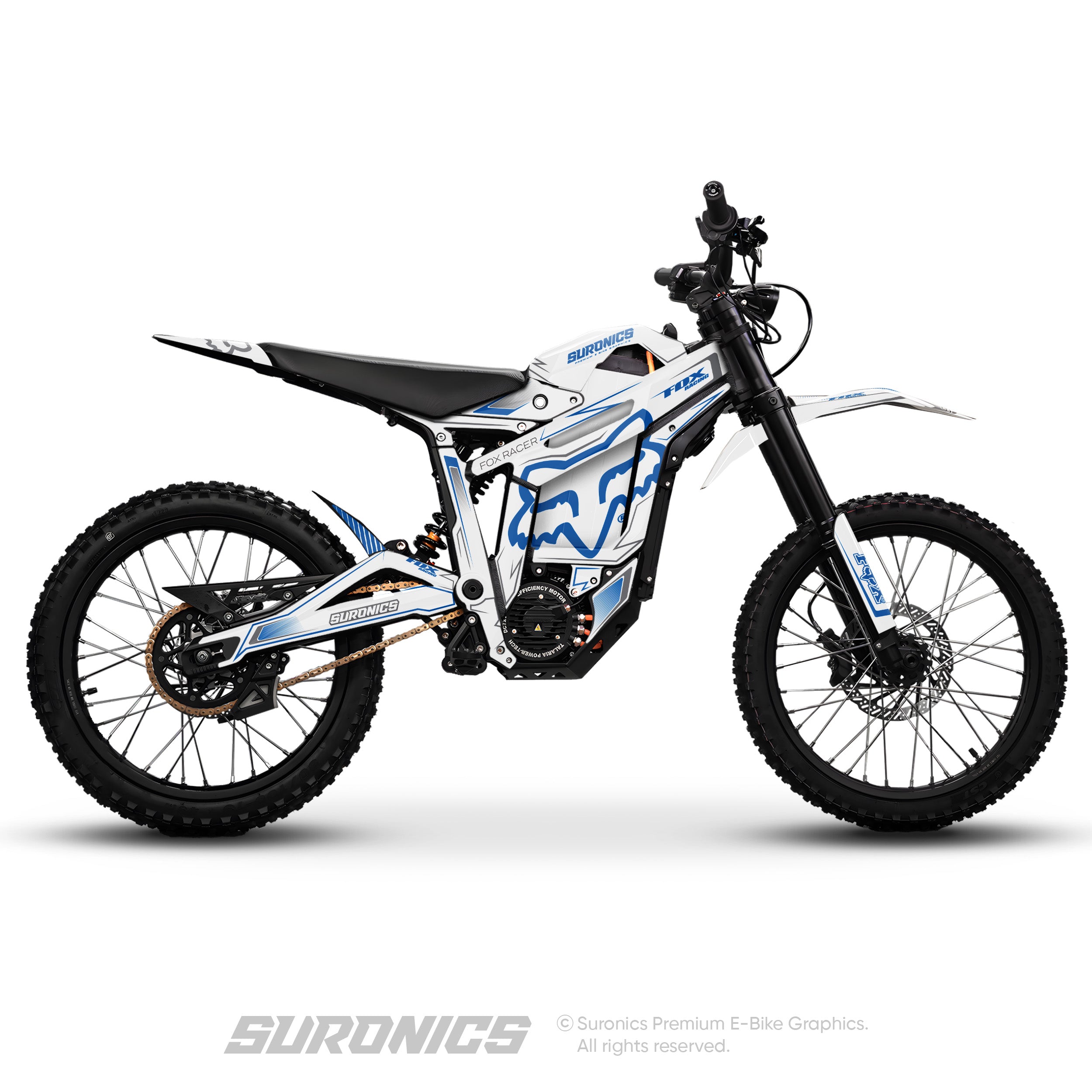 FOX RACER WHITE BLUE Talaria Sting MX5 PRO Graphics kit