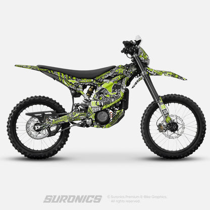 STICKY BLACK GREEN Surron Ultra Bee Graphics kit