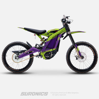 HALF PURPLE GREEN Surron Light Bee Graphics kit