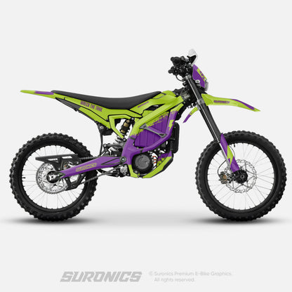 HALF GREEN PURPLE Surron Ultra Bee Graphics kit