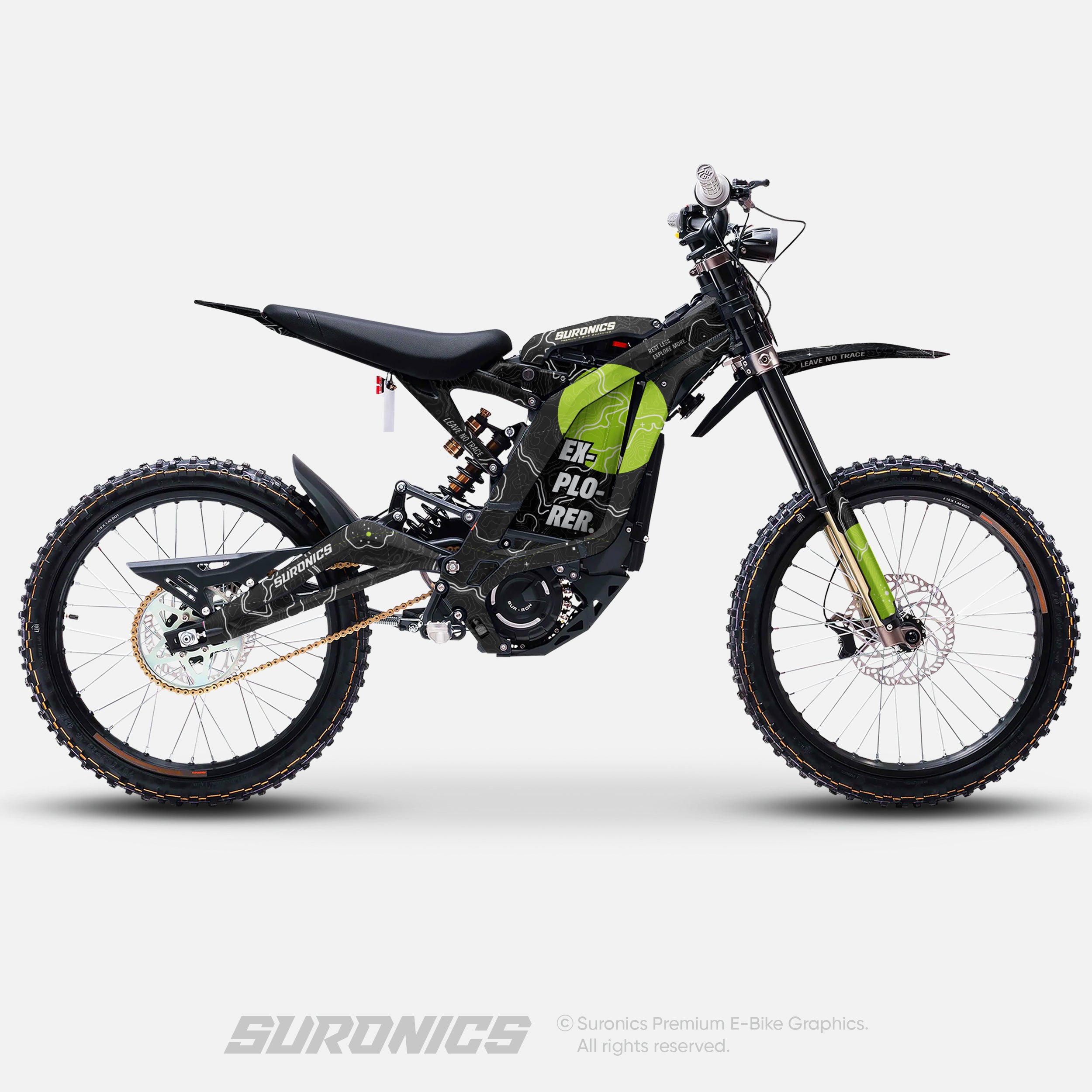 EXPLORER BLACK GREEN - Surron Light Bee Graphics kit