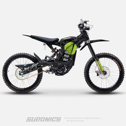 EXPLORER BLACK GREEN - Surron Light Bee Graphics kit