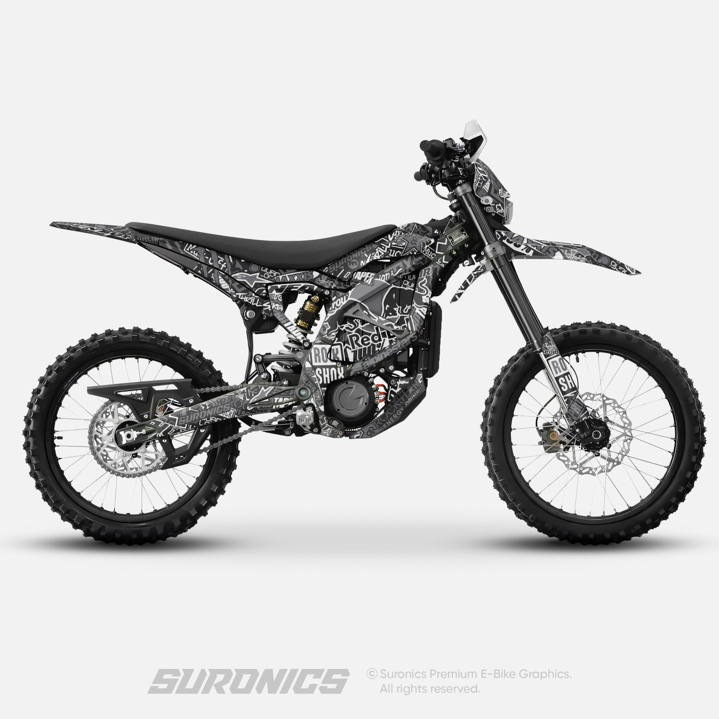 STICKY BLACK GREY Surron Ultra Bee Graphics kit