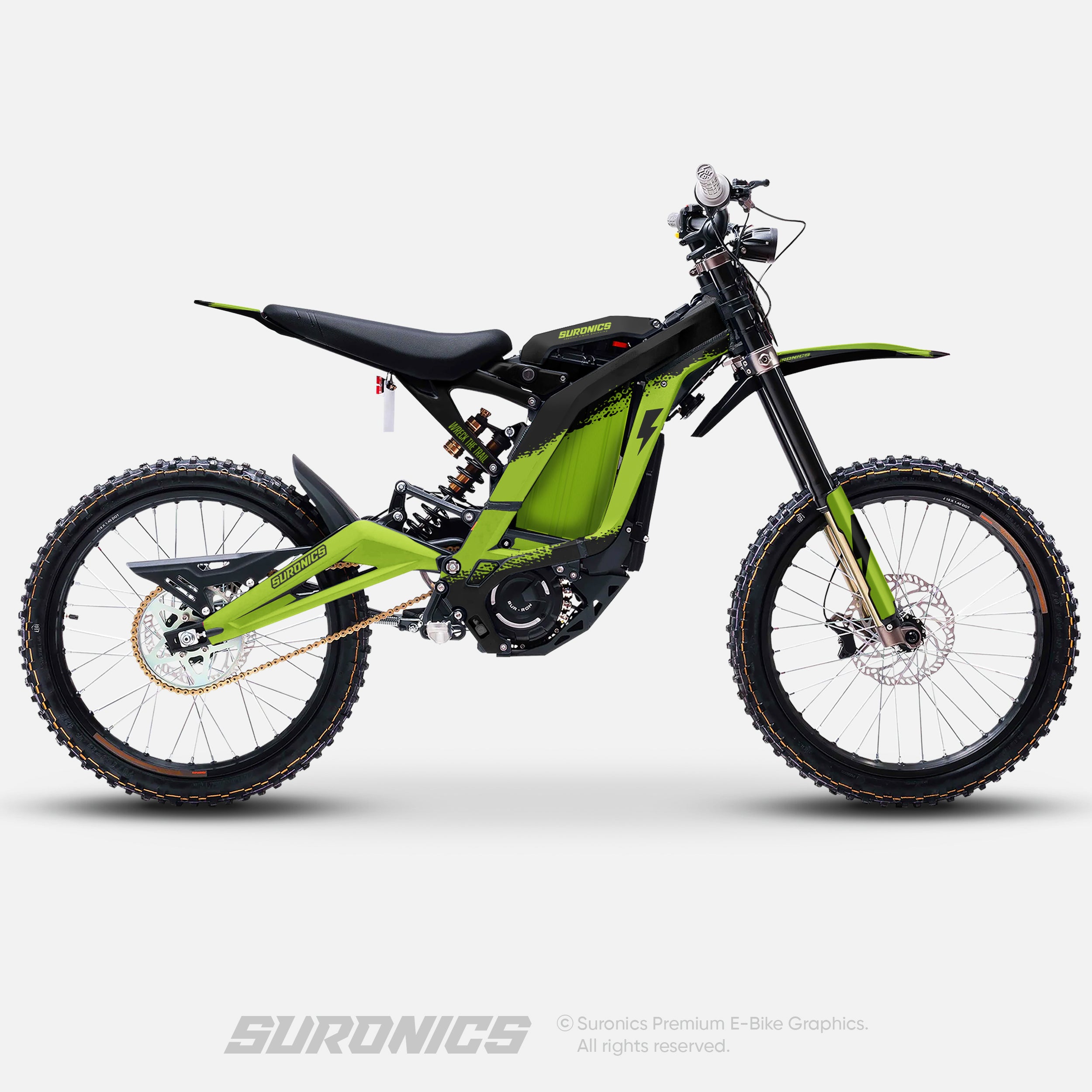 HALF GREEN BLACK Surron Light Bee Graphics kit