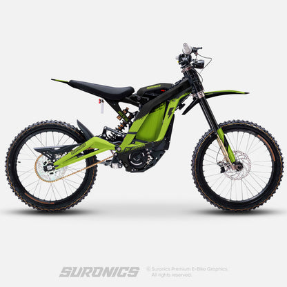 HALF GREEN BLACK Surron Light Bee Graphics kit