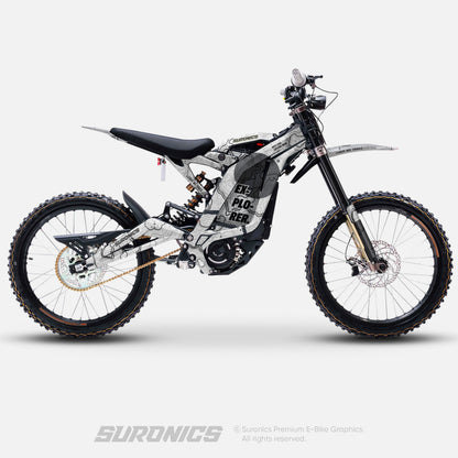 EXPLORER WHITE GREY Surron Light Bee Graphics kit