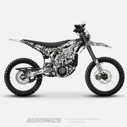 STREET GHOST BLACK WHITE Surron Ultra Bee Graphics kit