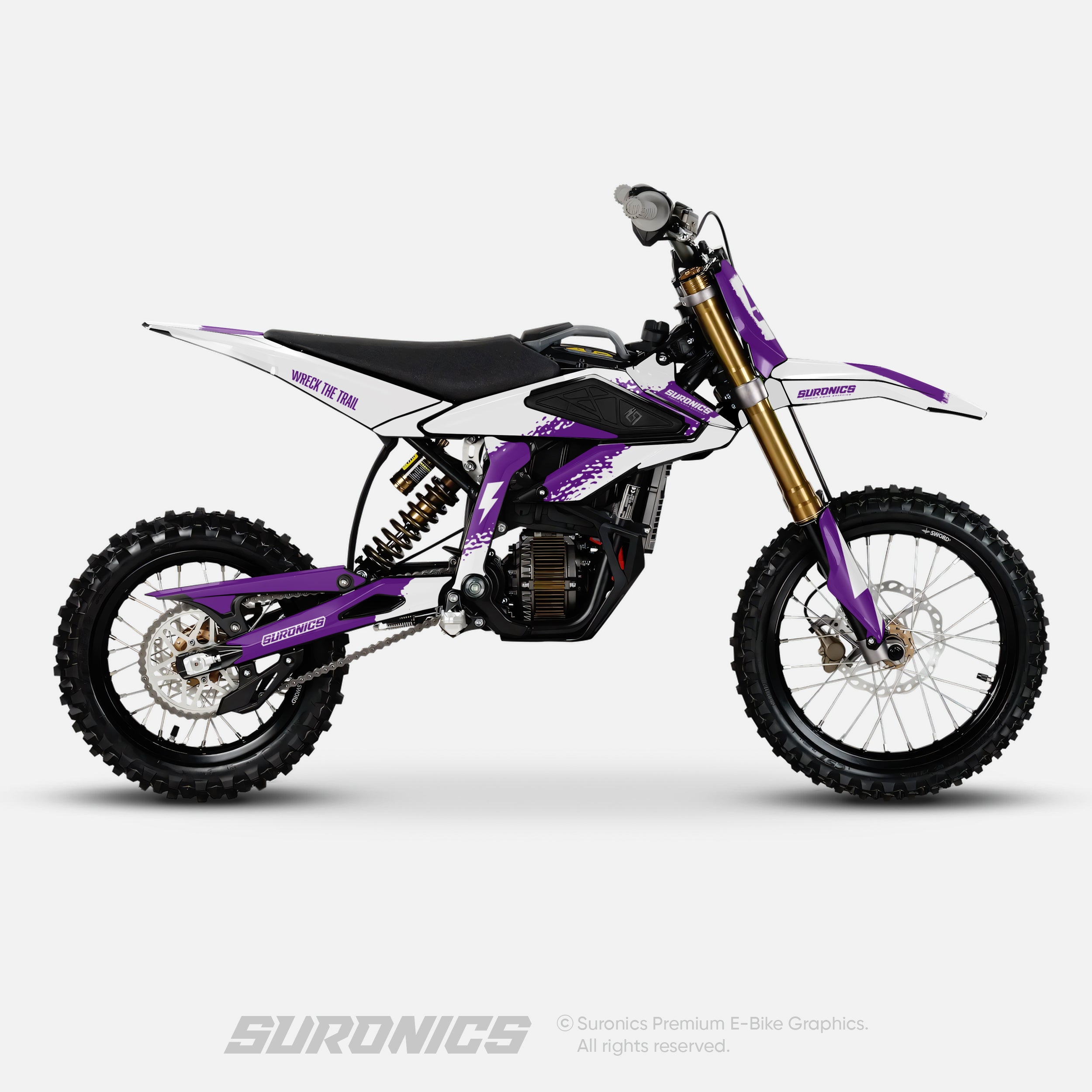 HALF WHITE PURPLE Surron Hyper Bee Graphics kit