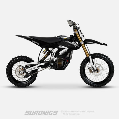 HALF BLACK WHITE Surron Hyper Bee Graphics kit