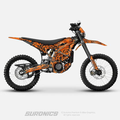 STREET GHOST BLACK ORANGE Surron Ultra Bee Graphics kit