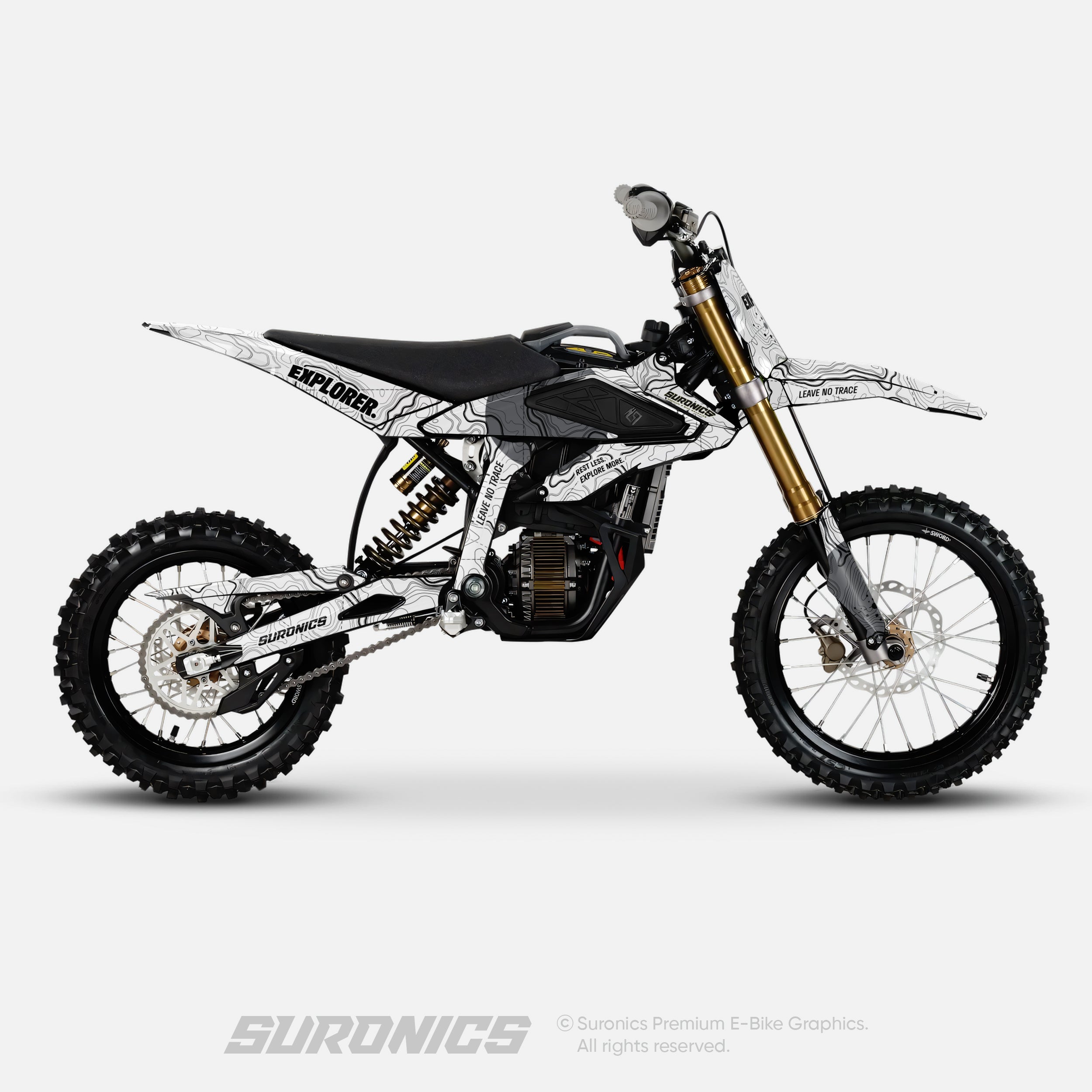 EXPLORER WHITE GREY Surron Hyper Bee Graphics kit