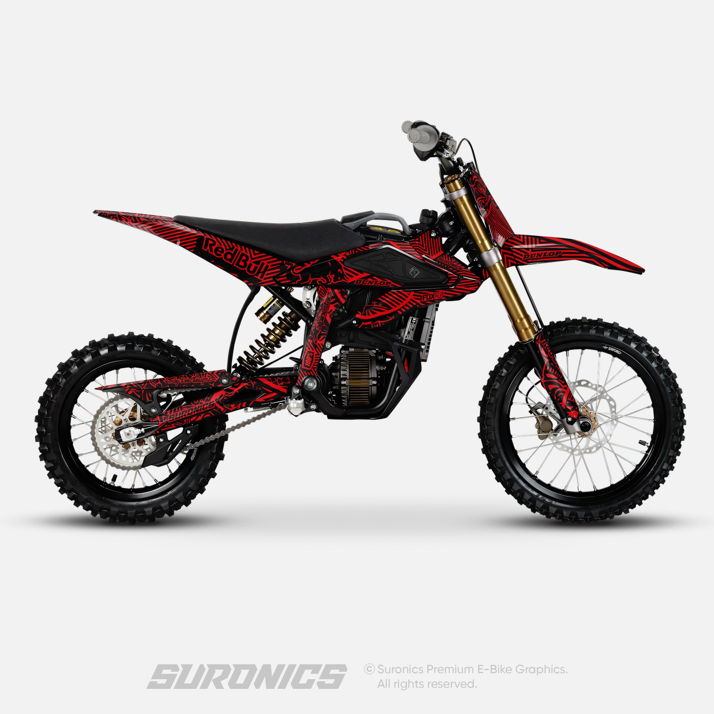 RACE ART BLACK RED Surron Hyper Bee Graphics kit